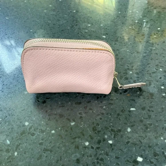 Coach leather mini pouch coin purse cosmetic case pink - Picture 4 of 5